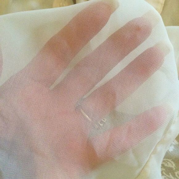 Lauren Conrad Sheer Ivory Blouse With Lace Inset‎ Back Size M - Picture 10 of 12